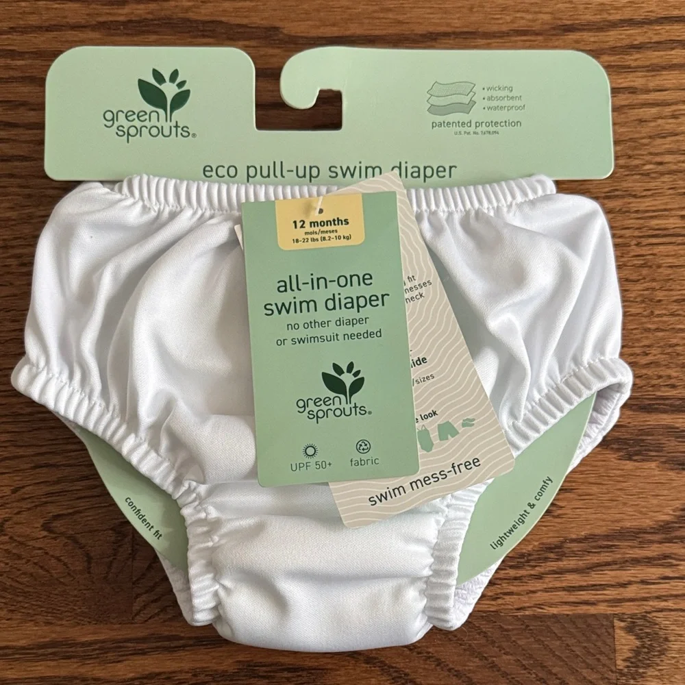 NWT White Eco Pull-Up Swim Diaper